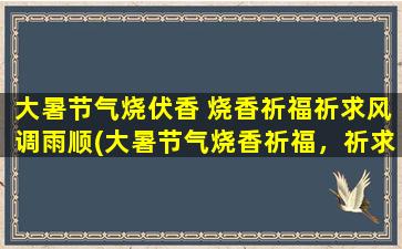 大暑节气烧伏香 烧香祈福祈求风调雨顺(大暑节气烧香祈福，祈求风调雨顺！)